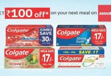 Colgate Zomato Offer- Get ₹100 Off On Food Order