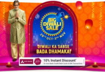 Flipkart Big Diwali Sale 29th Oct- 3rd Nov | Upto 90% Off + 10% Off