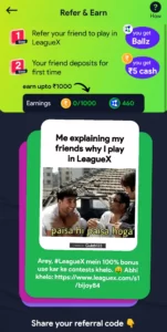 LeagueX Refer And Earn
