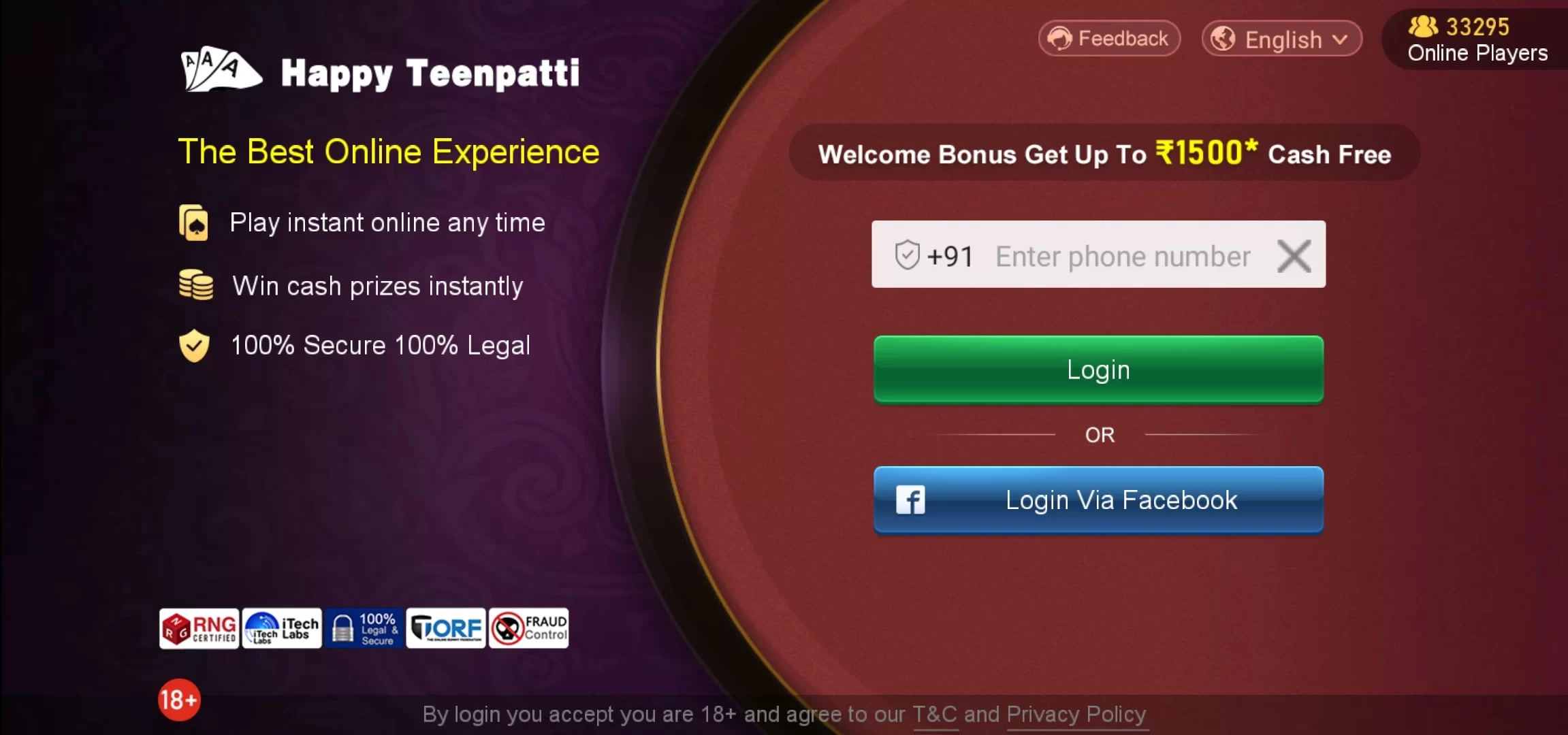 Register On Happy Teen Patti & Get ₹10 Bonus
