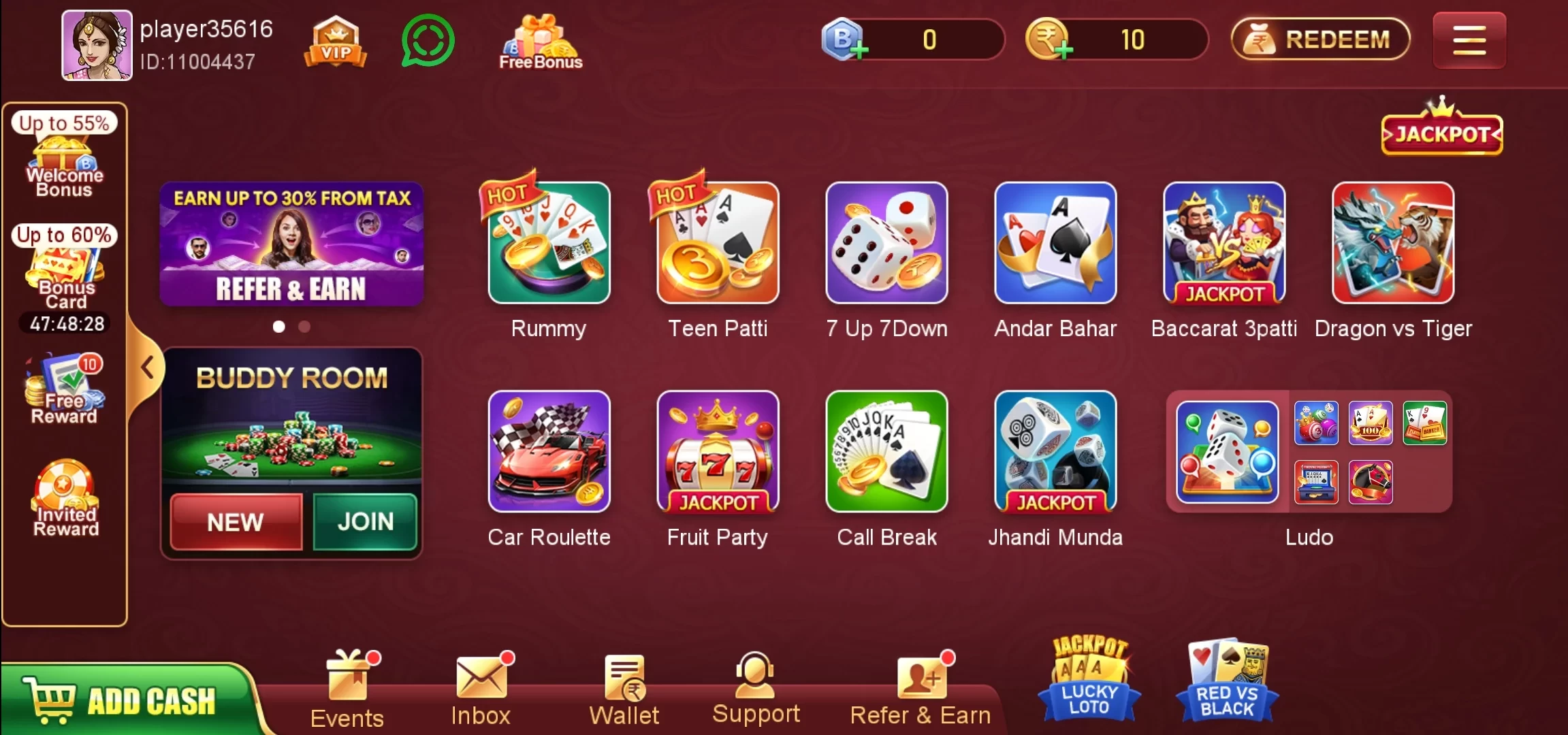 Games Available On Happy Teen Patti APK