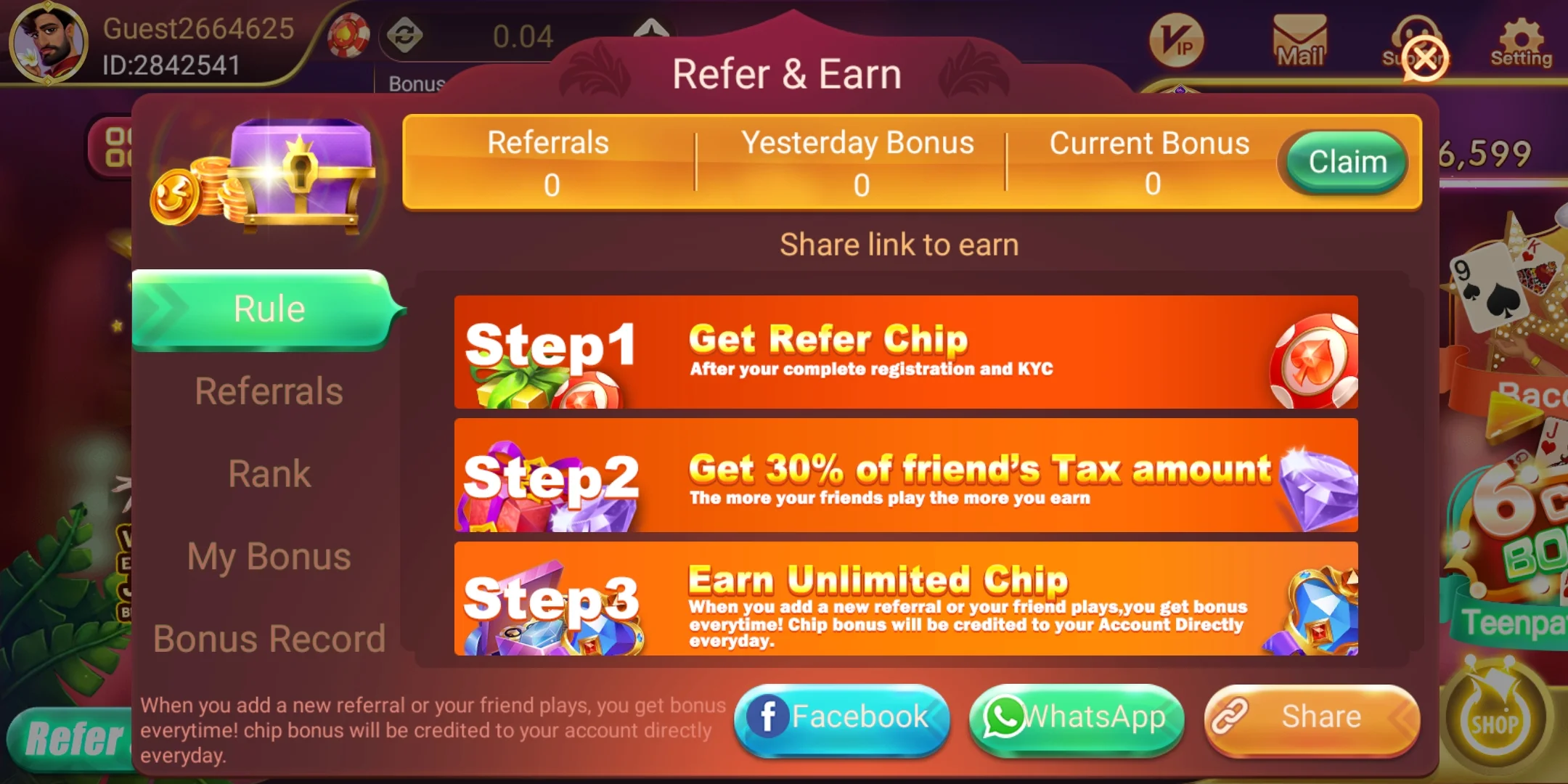 Rummy 444 Refer & Earn