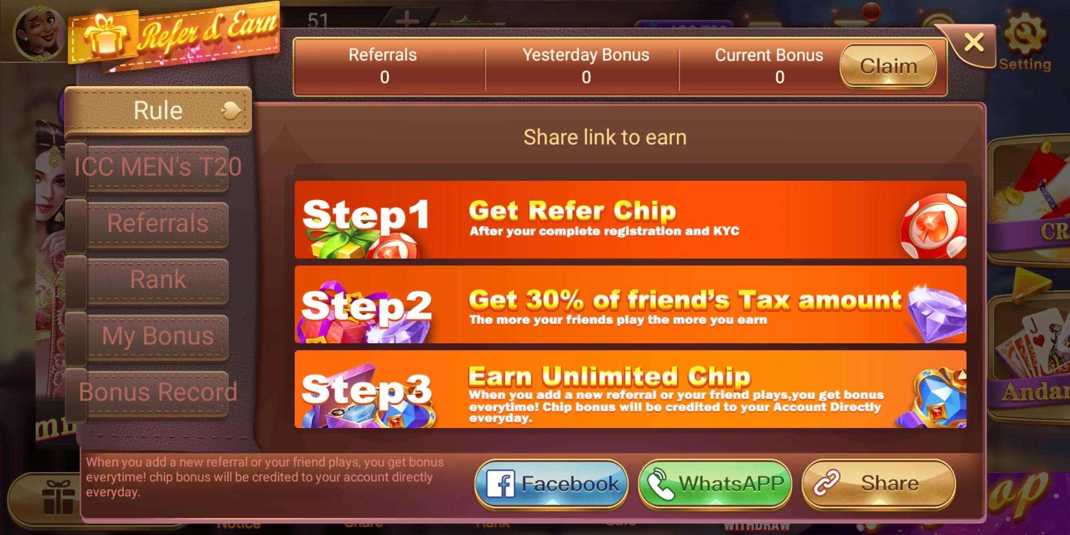 Refer & Earn Money From Rummy Ares