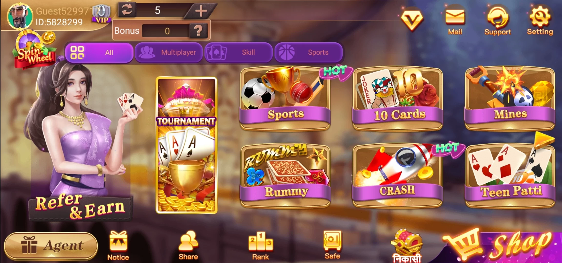 Games Available On Teen Patti Royal