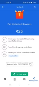 MyCash App Refer & Earn